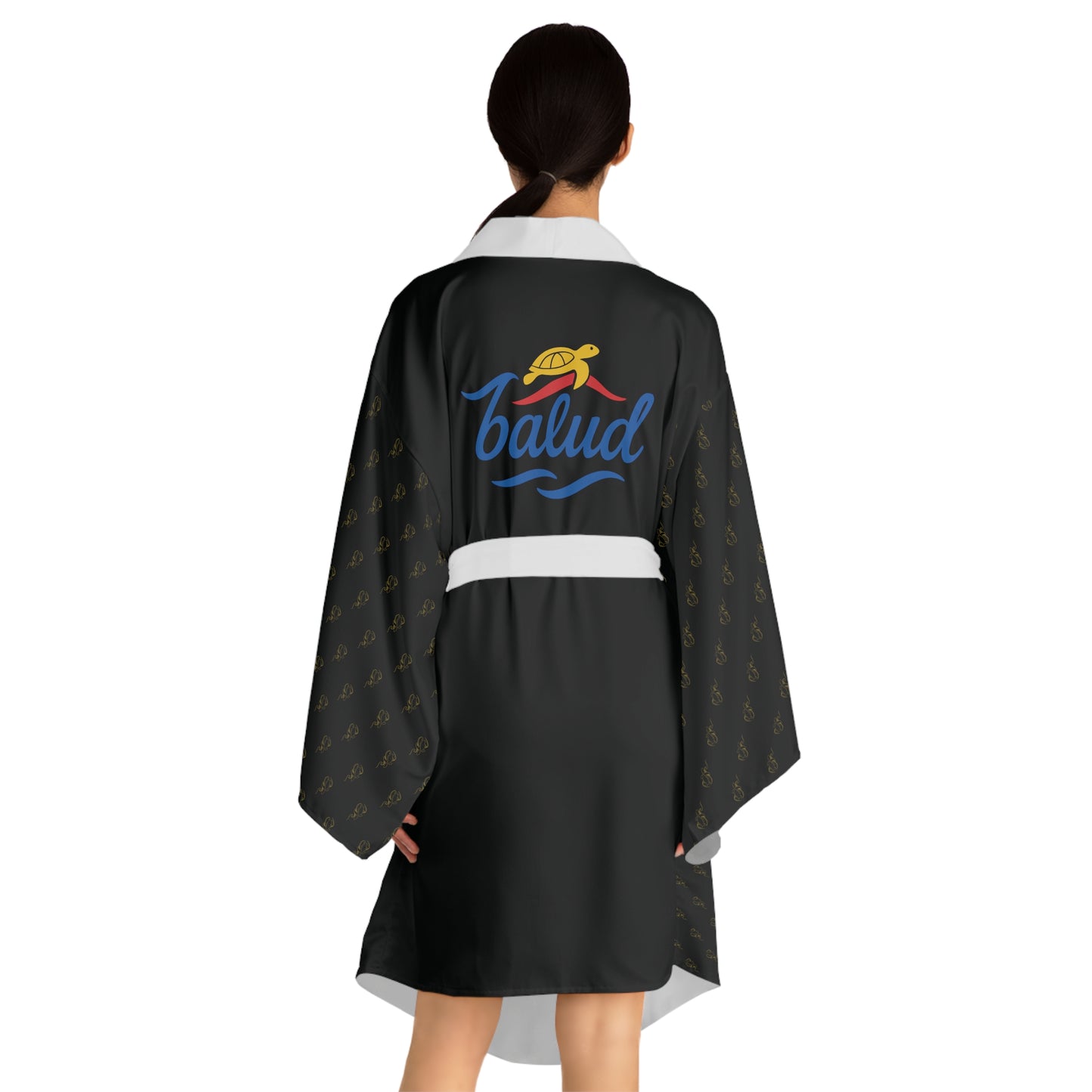 Long Sleeve Kimono Robe - Black