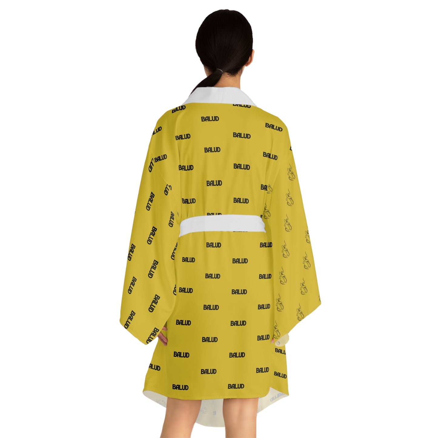 Long Sleeve Kimono Robe - Gold