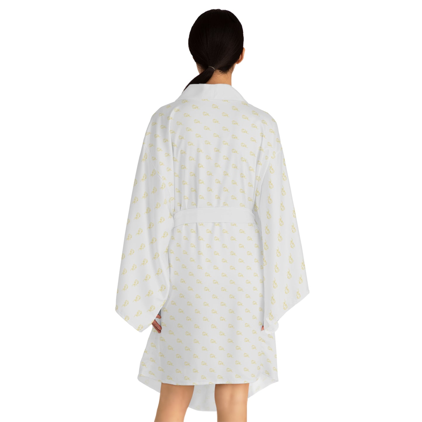 Long Sleeve Kimono Robe - White