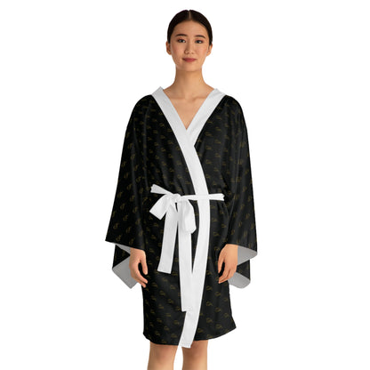 Long Sleeve Kimono Robe - Black