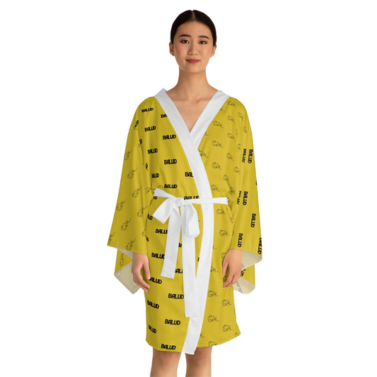 Long Sleeve Kimono Robe - Gold