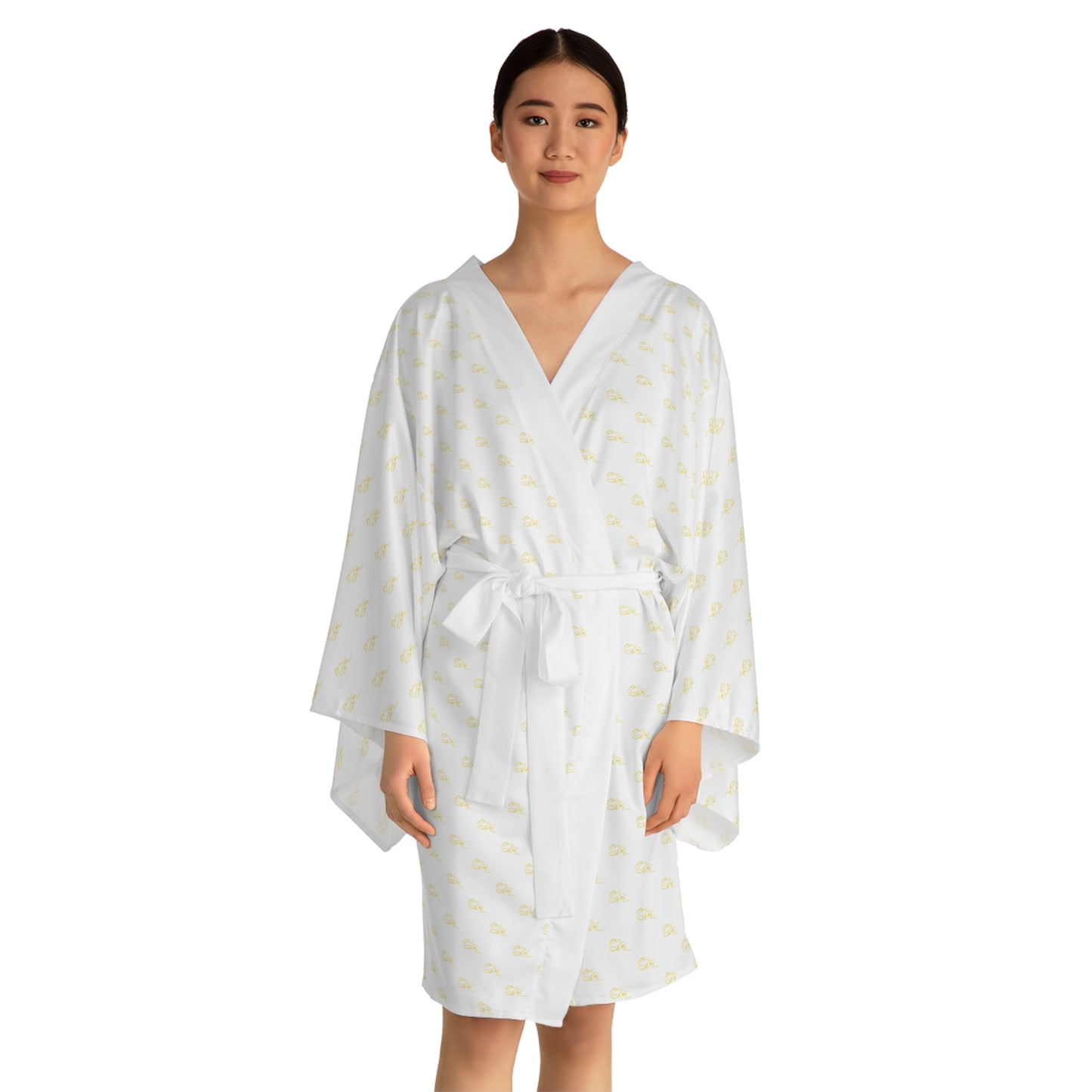 Long Sleeve Kimono Robe - White