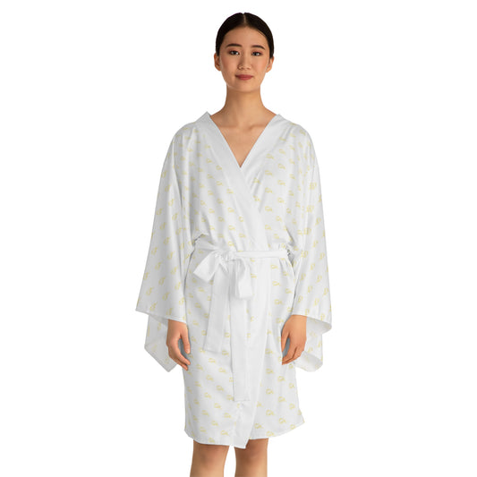 Long Sleeve Kimono Robe - White